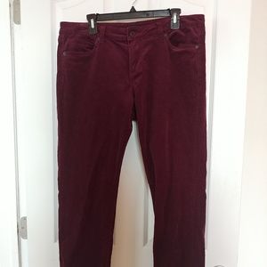 Edyson dark wine/burgundy corduroy skinny jeans